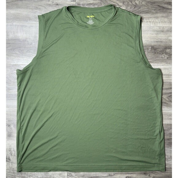 Tek Gear Womens XXL Tank Top Green Workout Stretch Round Neck Sleeveless Shirt - Picture 1 of 4